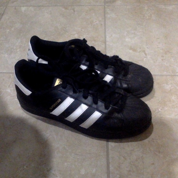 adidas Shoes - ADIDAS BLACK/WHITE SUPERSTAR SNEAKERS